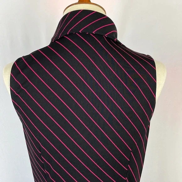 Express Black and Magenta Diagonal Striped Sleeveless Dress - Size 1/2 Juniors - Picture 8 of 12